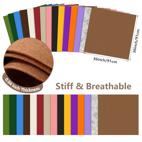 Coffee Stiff Felt Sheet 36'' X 36'', 1mm Large Felt Fabric Sheet - color: Coffee