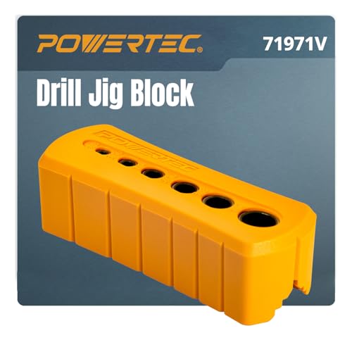POWERTEC Drill Guide Block for Straight Holes with 6 Bit Sizes (71971V) - style: Multi-Functional Drill Guide Jig Block (6 Sizes)