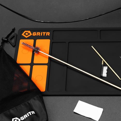GRITR Gun Cleaning Mat - Magnetic Tool Mat w/Small Parts Organizer - size: Rifle Size (36"x10")