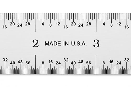 PEC Tools Metal Ruler, 12"/300mm, Made in USA - color: Carbon Steel-Rigid, size: 12"/300mm
