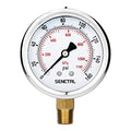 SENCTRL 0-160 Psi Liquid Filled Air Pressure Gauge, 1/4" NPT Lower Mount - size: 0-160 Psi, style: Lower Mount