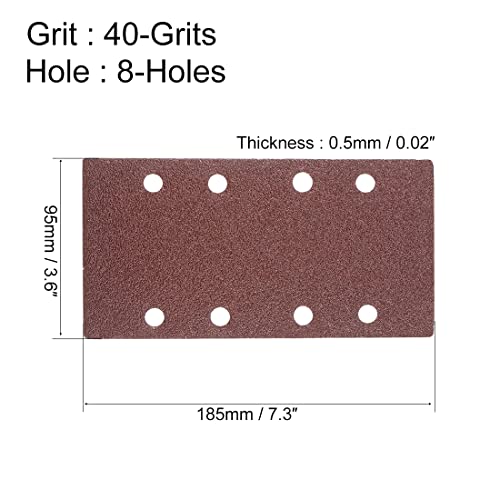 uxcell 40 Grit 1/3 Sanding Sheet Sander Sandpaper Hook and Loop Pads 8 Hole 15pcs - style: 40 Grit