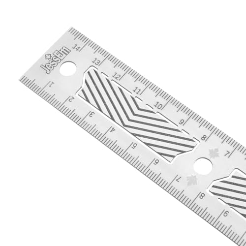 JESSEM Stainless Steel Precision Rulers - Patented Flex Tabs, Fade-Resistant Markings - 150mm Metric Stainless Ruler