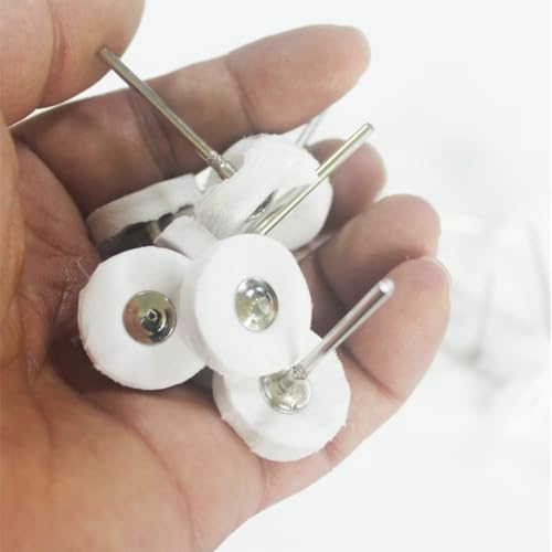 20 Pcs Little Buffing Wheel, 1/8 Inch Cloth Polishing Wheel for Rotary Tools Includes Dremel (White) - style: 20 Pcs White Buffing Wheel