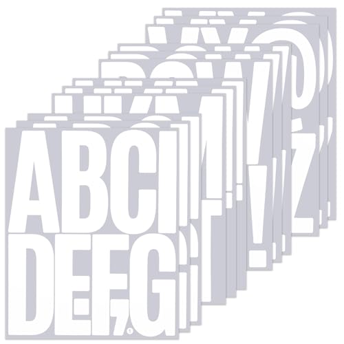 114 White Large Alphabet Stickers, 5 Inch Self-Adhesive Letters - color: White