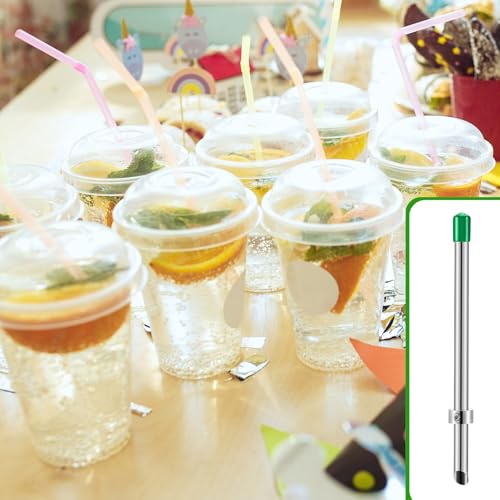Lasnten 2 Pack Straw Hole Puncher for Plastic Lids Drinks,8.7 Inch,Green - color: Green, size: 8.7 Inch