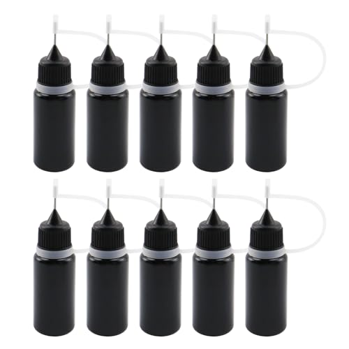 T Tulead 10PCS Black Tip Applicator Metal Needle - style: Black,10ml