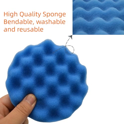 10Pcs 3Inch Face Backing Plate Compound Buffing Polishing Sponge Pads Waffle Foam Buffing Polishing Pads Kit with Woolen Cutting Pad and 3Inch Backing Plate M10 Drill Adapter - size: 3inch 10Pcs