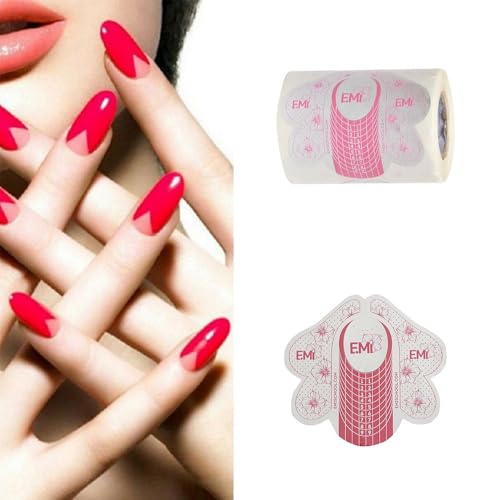 100Pcs Butterfly Form Self-Adhesive Nail Art Paper Tray for Acrylic UV Gel Manicure Tool Decor