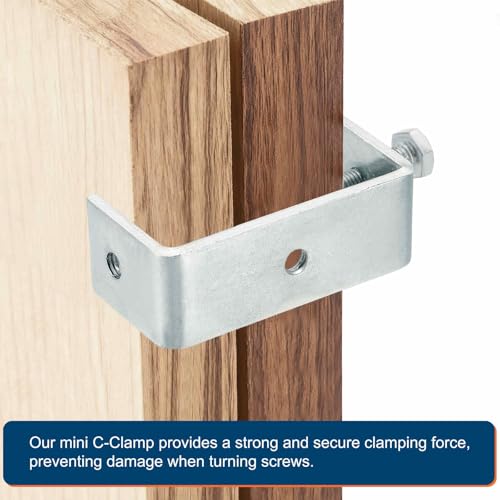 HARFINGTON 2 Pcs Carbon Steel C Clamps 100mm Square Tiger Clamp Adjustable - size: 100mm