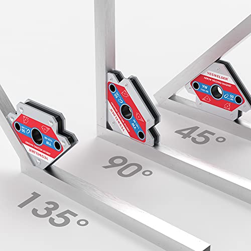 YESWELDER 4-Pc Welding Magnet Set, 50 lb Holding Power Welding Accessories - size: 50lb