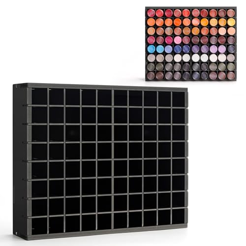 Krafetto 80-Grid Paint Organizer for 2 Oz Bottles, Wall Mount, Black - color: 1pc black paint rack