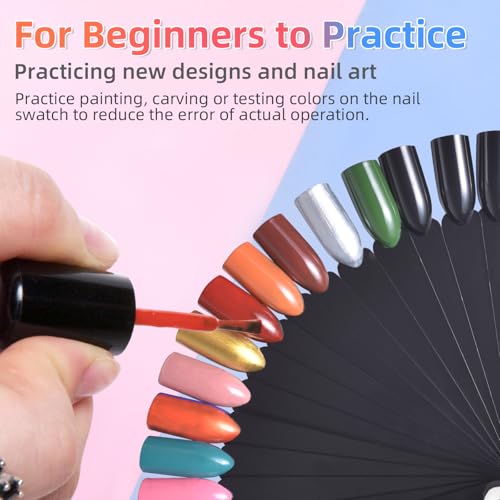 120Pcs Nail Swatch Sticks with Ring, Nail Polish Display Sticks - color: Clear,Natural,Black - 6Sets