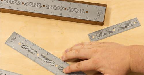 JESSEM Stainless Steel Precision Rulers - Patented Flex Tabs, Fade-Resistant Markings - 150mm Metric Stainless Ruler