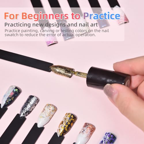 Black Nail Swatch Sticks with Ring 100Tips Nail Polish Display Tips - size: Square 50tips*2