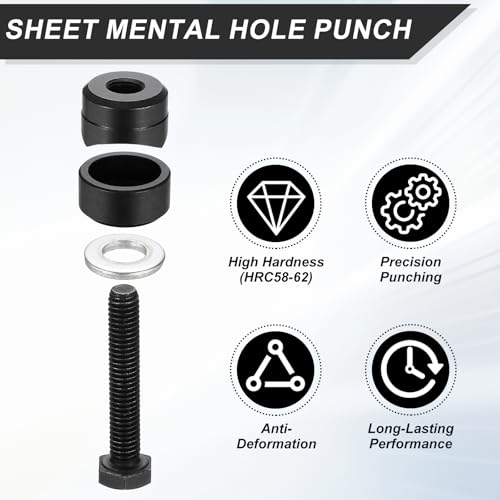 HARFINGTON Sheet Metal Hole Punch 3/8" Bearing Steel Circle Hole Puncher - size: 3/8 in