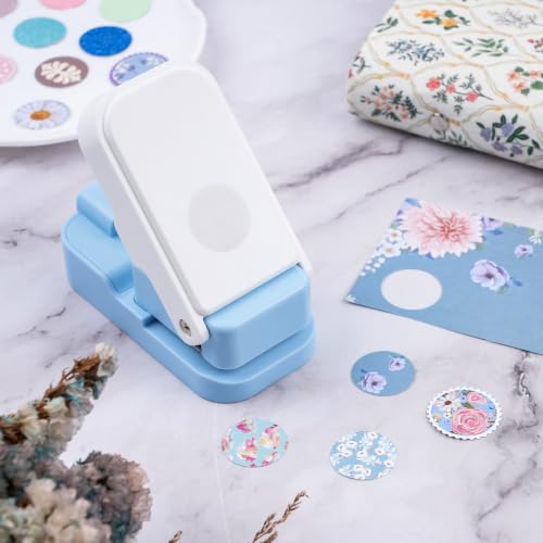 Circle Punch 0.87inch Solid Circle Punch for Junk Journal & Scrapbooking - color: 0.87" Circle Punch Blue