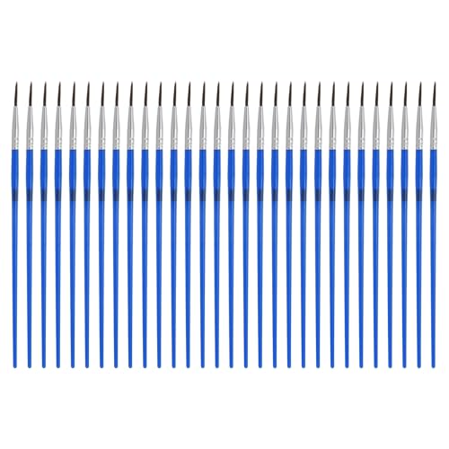 MECCANIXITY 30Pcs Fine Pointed Miniature Paint Brushes(Blue #000) - color: Blue, size: #000