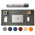 Nordik Leather Desk Mat - Alaskan Gray - Large Leather Desk Pad 35x17 in - color: Alaskan Gray