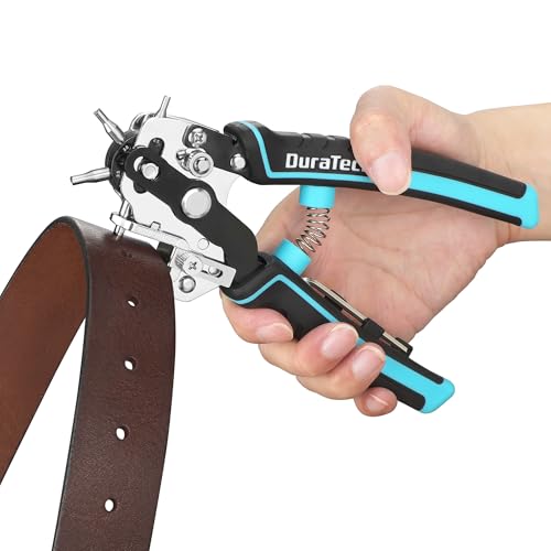 DURATECH Leather Hole Punch, Heavy Duty 6-Hole Punch Plier Tool