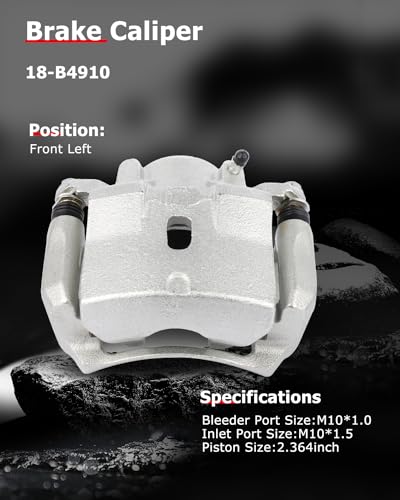 cciyu Front Left Disc Brake Caliper Assembly w/Bracket 18-B4910 - size: Front Left[18-B4910]