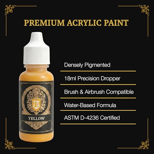 Ludus Bellum Miniature Paint Yellow Color 18ml Precision Dropper Bottle - color: Yellow