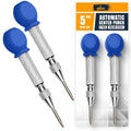 ALBO Automatic Center Punch, 5", Silver, Comfort Cap, 2 Pcs - style: 5'' with cap pack of 2