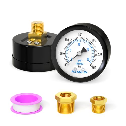 MEANLIN MEASURE 0~300Psi Well Pump Pressure Gauge, Center Back Mount - color: 1/4"NPT Back Mount, size: 0-300Psi