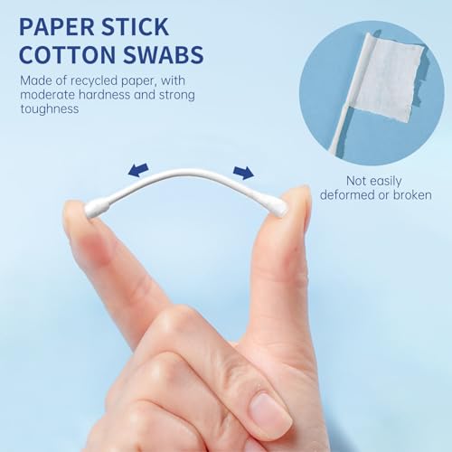 Pointed Tip Cotton Swabs, 800 Count Double Precision Tips Cotton Swabs Round Head Cotton Buds with Paper Stick, Cotton Buds for Makeup, Personal Care, Crafts - size: Round+Pointed Shape