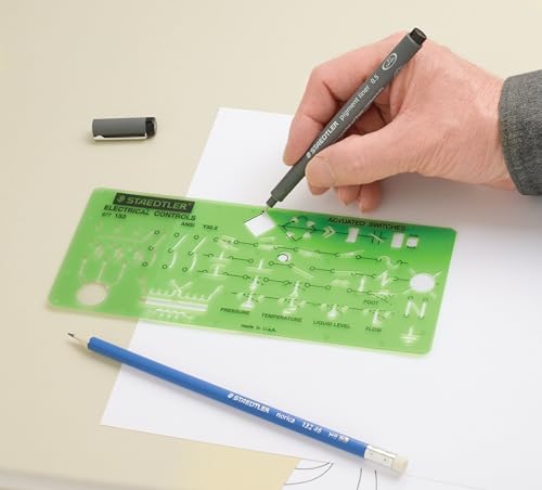 STAEDTLER Mars Electrical Drafting Template, Circuit Symbols, 8 x 3.25 - color: Electric Controls