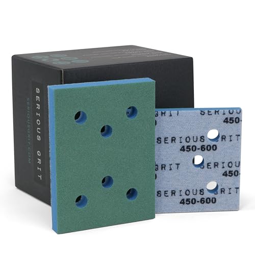 Serious Grit - 3x4 10mm Foam Sanding Pads - 450-600 Grit Finish - 10 Pack - size: 450-600 Grit, style: 10mm Foam