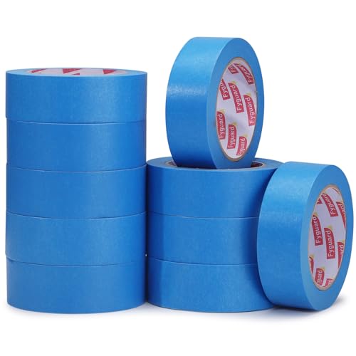 10Rolls Blue Painters Tape 1.5In×55Yd Wide Blue Masking Tape for Painting - size: 10rolls/1.5in