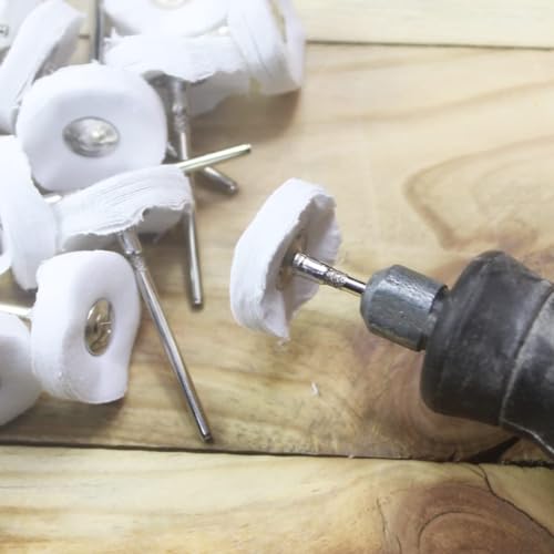 20 Pcs Little Buffing Wheel, 1/8 Inch Cloth Polishing Wheel for Rotary Tools Includes Dremel (White) - style: 20 Pcs White Buffing Wheel