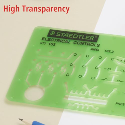 STAEDTLER Mars Electrical Drafting Template, Circuit Symbols, 8 x 3.25 - color: Electric Controls