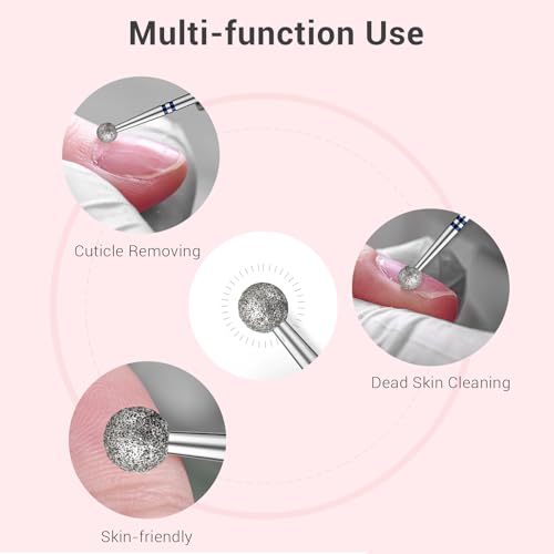 MelodySusie 4mm Ball Shape Cuticle Clean Nail Drill Bit 3/32'', Professional Safety Carbide Diamond Under Nail Cleaner for Cuticle Dead Skin Nail Prepare, Beginners Bits, Series Bit-S, Medium - color: 4mm Ball Cuticle Bit, size: Medium - M