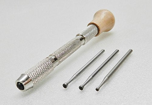 Wire Rounder Pin Vise Swivel Wooden Head Vise with Set of 3 Bur Size 1.2, 1.5, 1.8mm