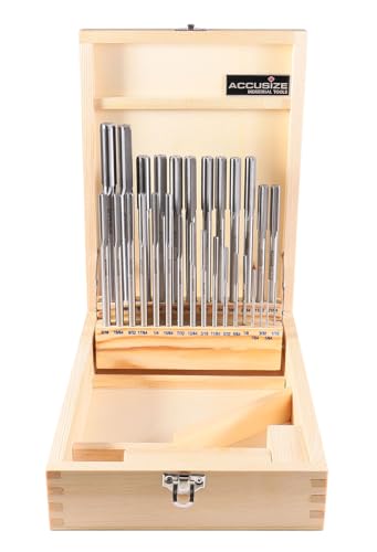Accusize HSS Chucking Reamer Set 1/16 to 1/2 in by 1/64, 5500-SF00 - size: 1/16" thru. 1/2" by 1/64"