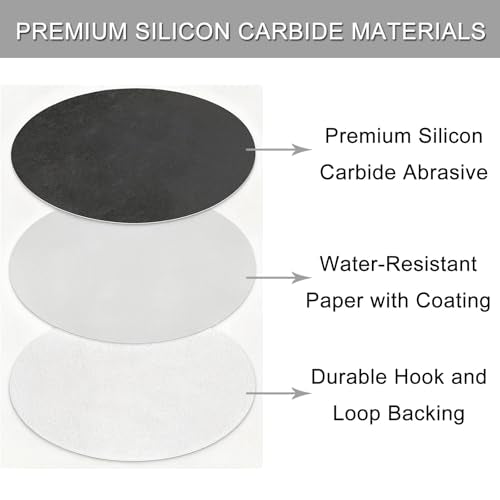 50Pcs 5 Inch Hook and Loop Sanding Discs, 2000 Grit Wet Dry Round Sandpaper - style: Grit 2000