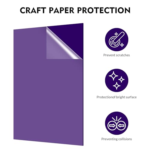 Laser Engraving Blank ABS Double Color Plastic Sheet(Purple) - color: Purple
