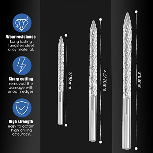 Tallew 3 Pack Tire Reamer Drill Bit, Multi Sizes, 3,4.5,6 mm - size: 3,4.5,6 mm