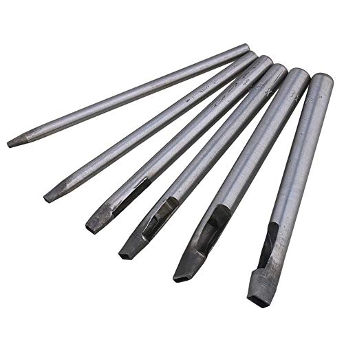 10cm Length Rectangle Pattern Leather Craft Hollow Hole Punch Cutting Tool Steel Pack of 6