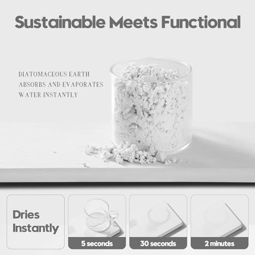 2PCS 10"x 5" Large Bathroom Sink Vanity Trays, Water Absorbing Diatomite Stone Quick Drying Mat for Kitchen Counter, Dish Rack Dispensers Sponge Holder Caddy Organizer, White, 10"x 5" - color: 2 Pack - White, size: 10" x 5"