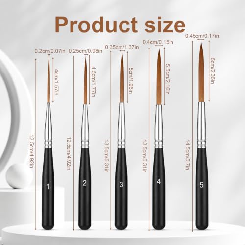 5 Pcs Long Liner Brush, Scroll Detail Long Liner Brushes