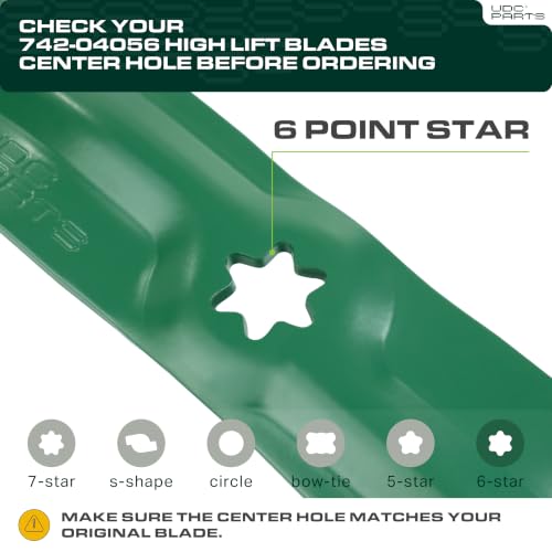 UDC Parts 742-04056 Mower Blades Replacement for Cub Cadet 50 Inch, 3 Pack - size: 17-3⁄4 - 6 point star