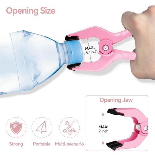 EMART 6 Pack Heavy Duty Spring Clamps 4.5 inch Plastic Backdrop Clips Pink - color: Pink and Black, size: 4.5 inch
