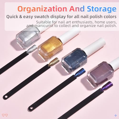 Black Nail Swatch Sticks with Ring 100Tips Nail Polish Display Tips - size: Square 50tips*2