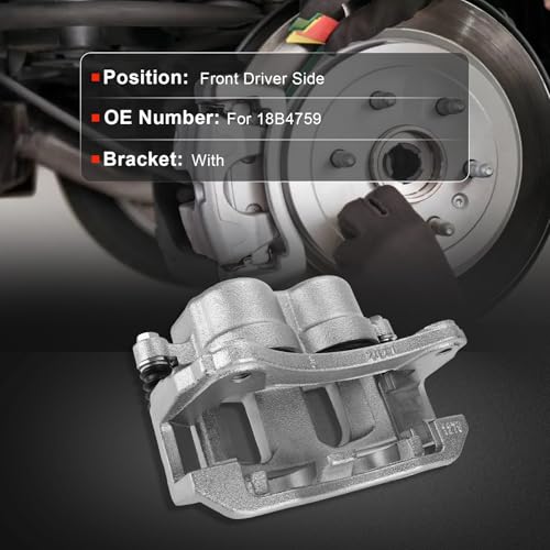cciyu Front Left Disc Brake Caliper Assembly With Bracket 18B4759 - size: Front Left[18B4759]