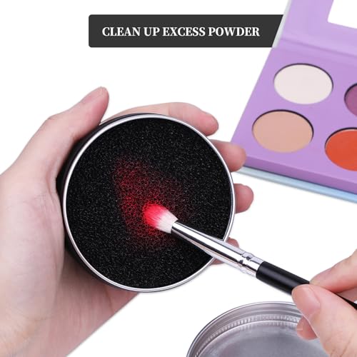 DUcare Makeup Brush Cleaner Makeup Brushes Solid Soap Cleanser with Color Removal Sponge Brush Cleaning Mat, Silicone Makeup Cleaning Cosmetic Cleaner Blenders Shampoo Removes Shadow Color - color: A-Cleaner-Color Removal