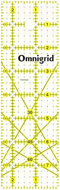 Omnigrip Clear Quilting Ruler by Omnigrid, Cuts 2-1/2'' x 8''" Fabric - size: 2.5" x 8"