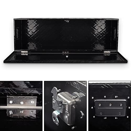 48" Aluminum Truck Tool Box with Lock, Black(48"×15"×15") - color: Black, size: 48"x15"x15"